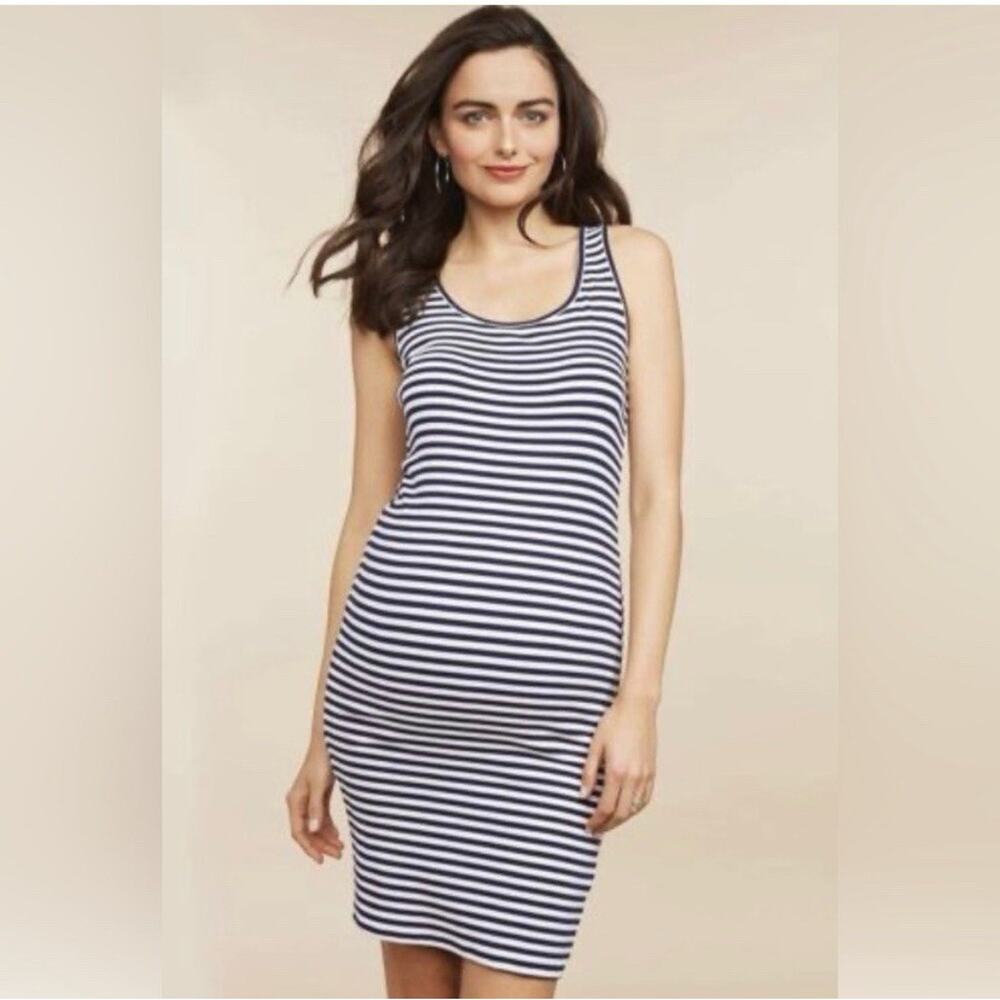Motherhood Maternity Women's Striped Sleeveless Dress Size Small Knee Length